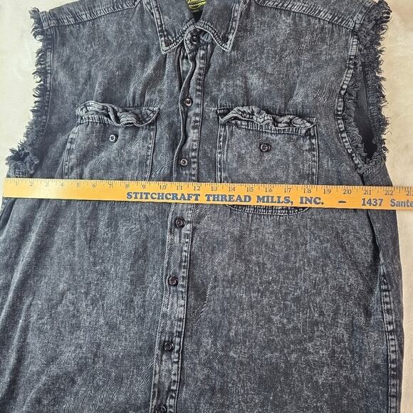 Biker wear Vest light denim Large Men’s 2018 Tomahawk Wisconsin Fall Ride black - Picture 2 of 8
